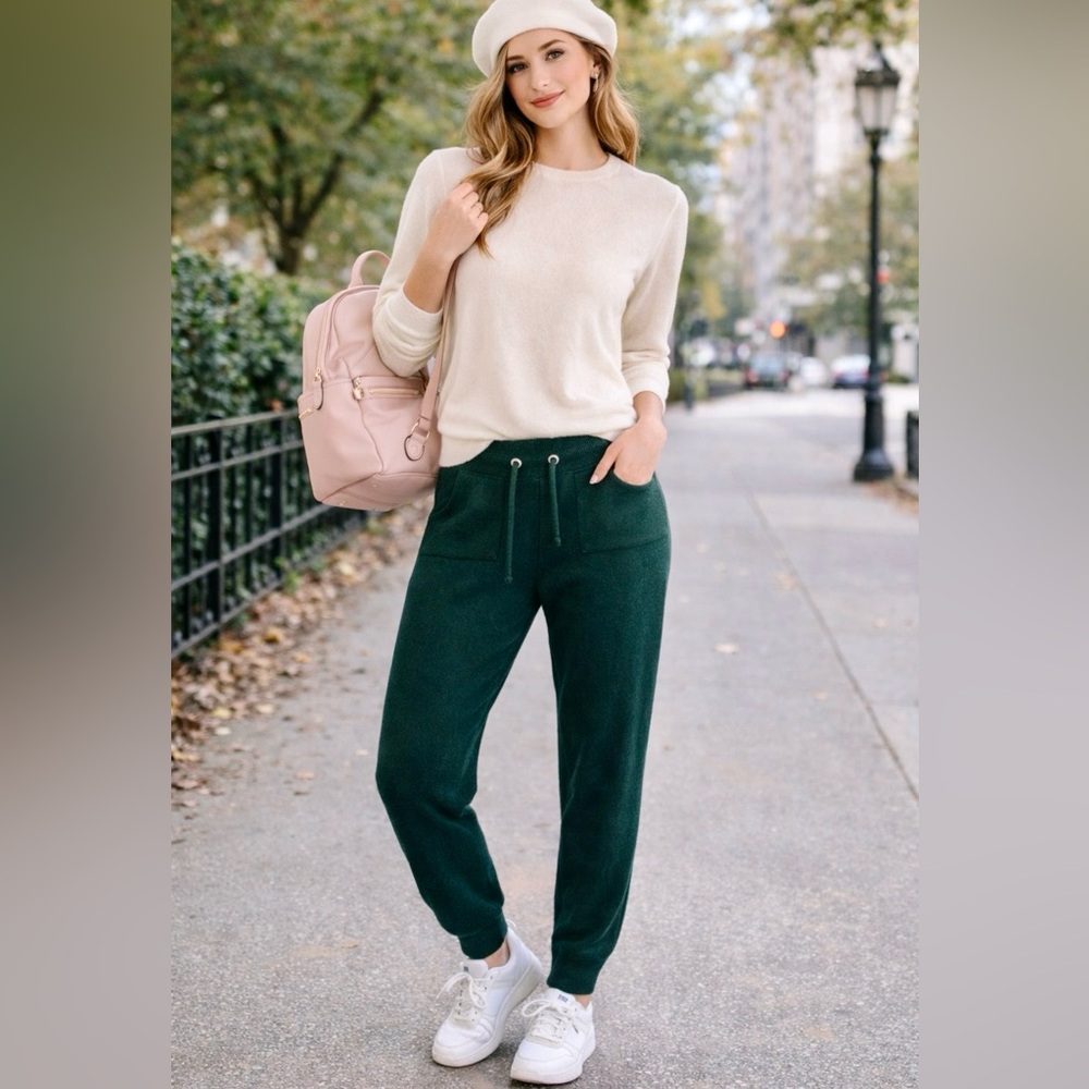 NWT C by Bloomingdales Dark Green Joggers for Women Size S